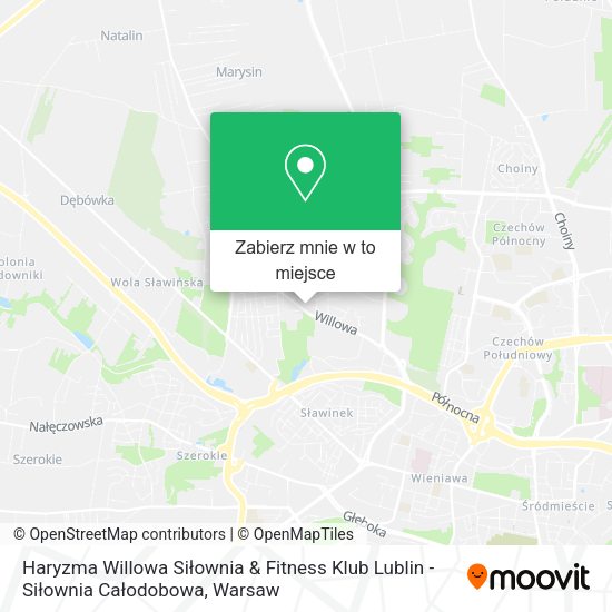 Mapa Haryzma Willowa Siłownia & Fitness Klub Lublin - Siłownia Całodobowa