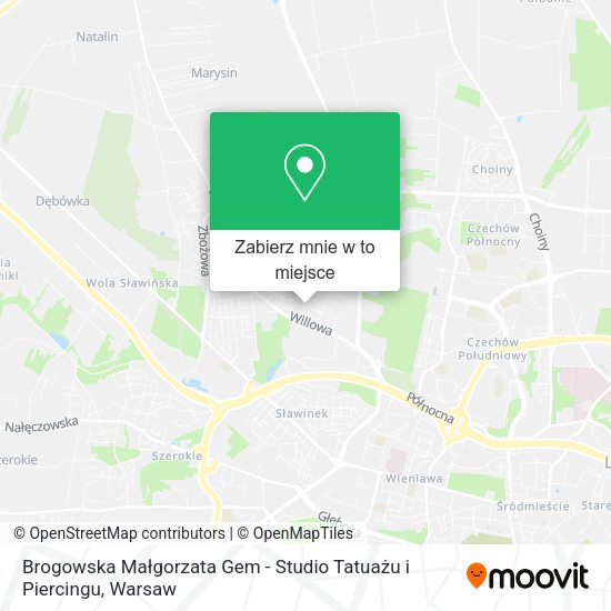 Mapa Brogowska Małgorzata Gem - Studio Tatuażu i Piercingu