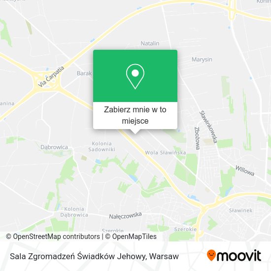 Mapa Sala Zgromadzeń Świadków Jehowy