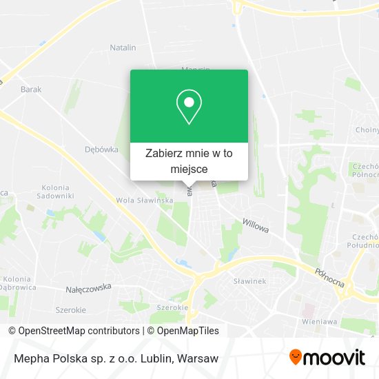 Mapa Mepha Polska sp. z o.o. Lublin