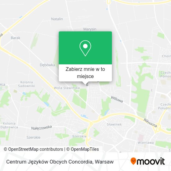 Mapa Centrum Języków Obcych Concordia