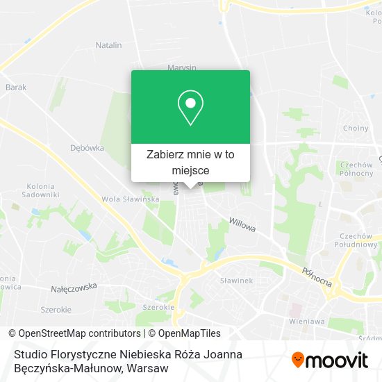 Mapa Studio Florystyczne Niebieska Róża Joanna Bęczyńska-Małunow