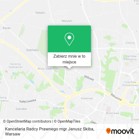 Mapa Kancelaria Radcy Prawnego mgr Janusz Skiba