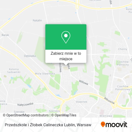 Mapa Przedszkole i Żłobek Calineczka Lublin