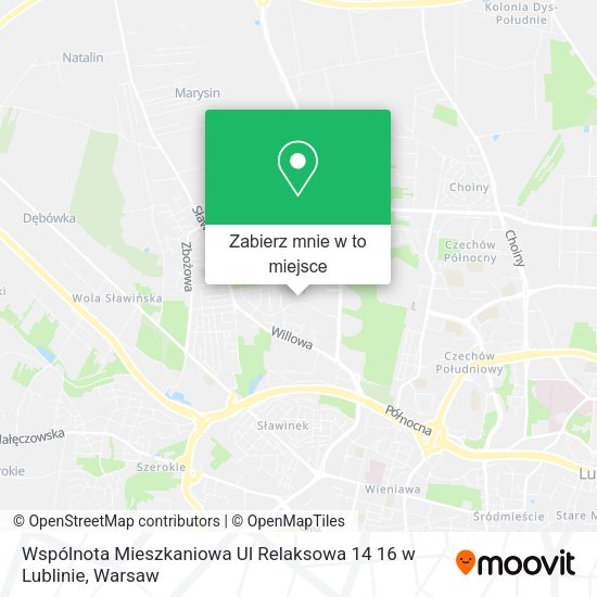 Mapa Wspólnota Mieszkaniowa Ul Relaksowa 14 16 w Lublinie