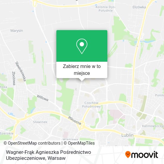 Mapa Wagner-Frąk Agnieszka Pośrednictwo Ubezpieczeniowe