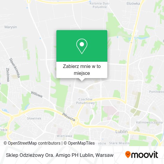 Mapa Sklep Odzieżowy Ora. Amigo PH Lublin