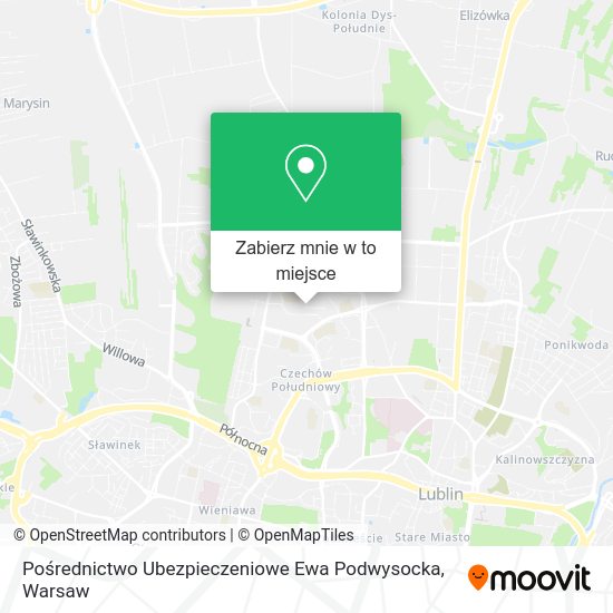 Mapa Pośrednictwo Ubezpieczeniowe Ewa Podwysocka