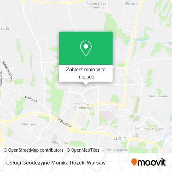 Mapa Usługi Geodezyjne Monika Rożek