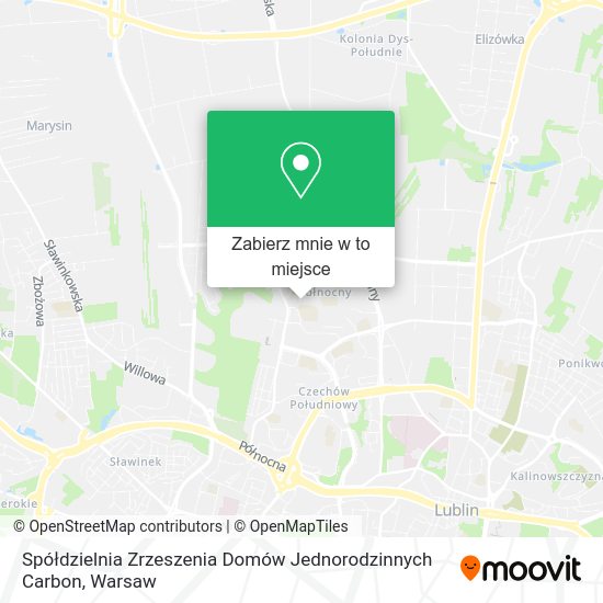 Mapa Spółdzielnia Zrzeszenia Domów Jednorodzinnych Carbon