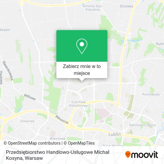 Mapa Przedsiębiorstwo Handlowo-Usługowe Michał Kosyna