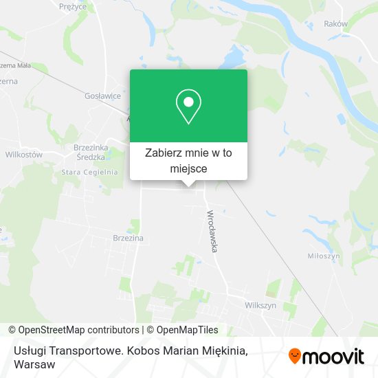 Mapa Usługi Transportowe. Kobos Marian Miękinia