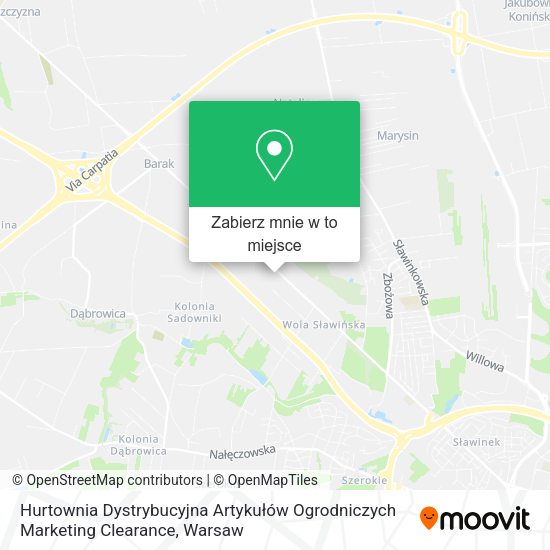 Mapa Hurtownia Dystrybucyjna Artykułów Ogrodniczych Marketing Clearance