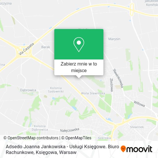 Mapa Adsedo Joanna Jankowska - Usługi Księgowe. Biuro Rachunkowe, Księgowa