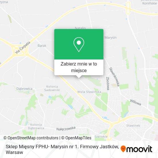 Mapa Sklep Mięsny FPHU- Marysin nr 1. Firmowy Jastków