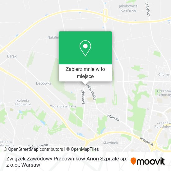 Mapa Związek Zawodowy Pracowników Arion Szpitale sp. z o.o.