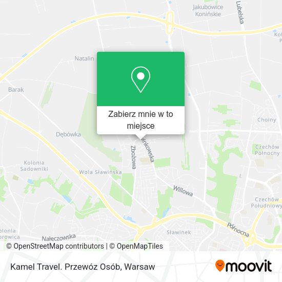 Mapa Kamel Travel. Przewóz Osób