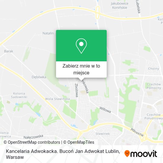 Mapa Kancelaria Adwokacka. Bucoń Jan Adwokat Lublin