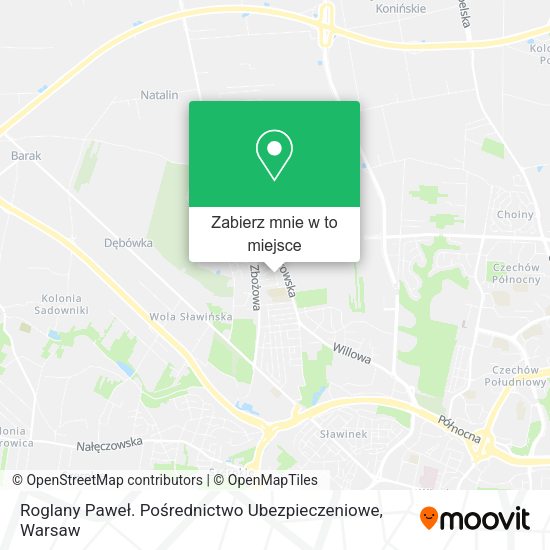 Mapa Roglany Paweł. Pośrednictwo Ubezpieczeniowe