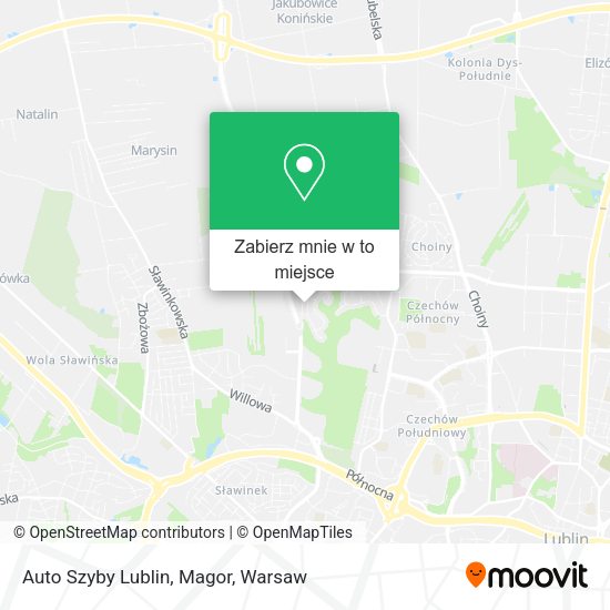 Mapa Auto Szyby Lublin, Magor