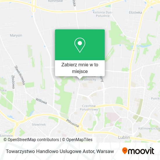 Mapa Towarzystwo Handlowo Usługowe Astor