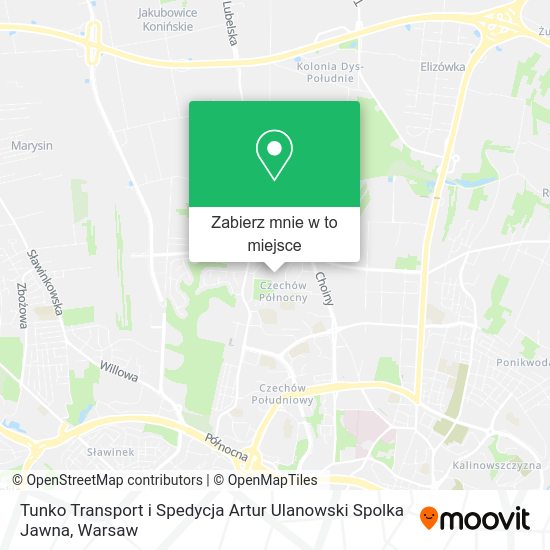 Mapa Tunko Transport i Spedycja Artur Ulanowski Spolka Jawna