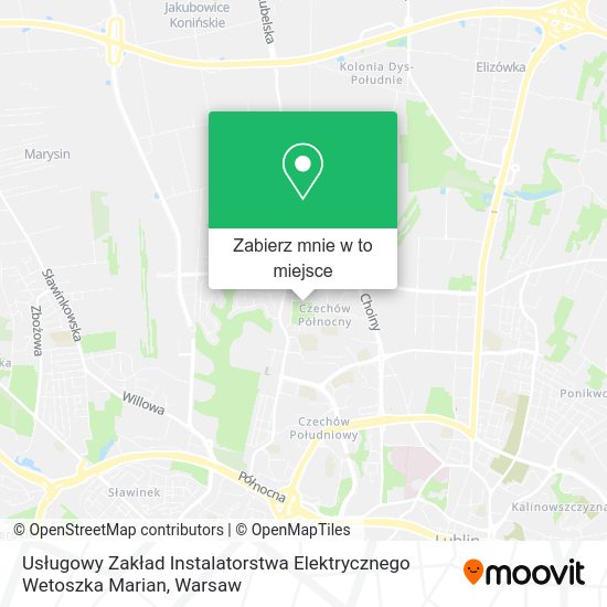 Mapa Usługowy Zakład Instalatorstwa Elektrycznego Wetoszka Marian