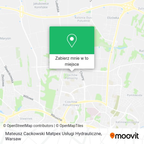 Mapa Mateusz Cackowski Matpex Usługi Hydrauliczne