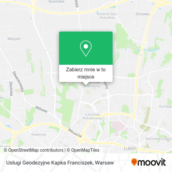 Mapa Usługi Geodezyjne Kapka Franciszek