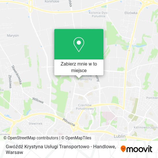 Mapa Gwóźdź Krystyna Usługi Transportowo - Handlowe