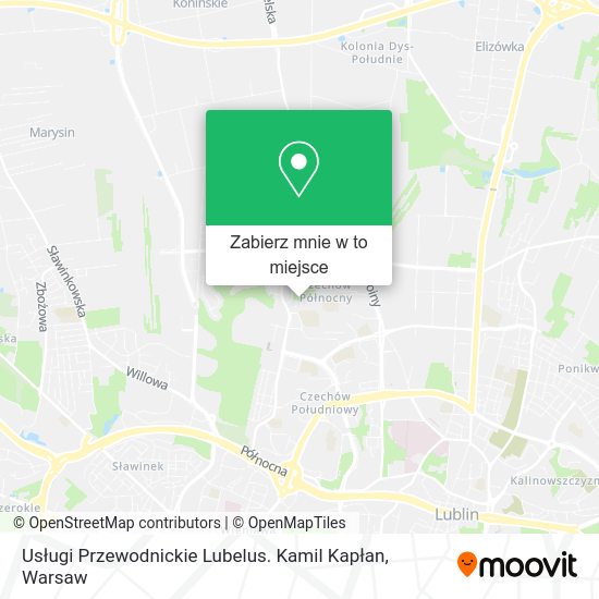 Mapa Usługi Przewodnickie Lubelus. Kamil Kapłan