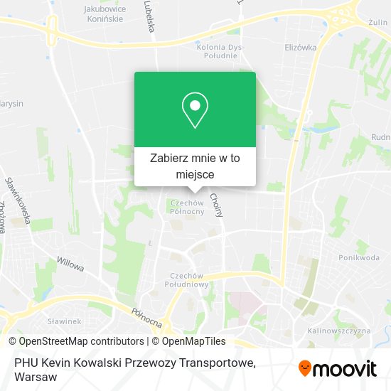 Mapa PHU Kevin Kowalski Przewozy Transportowe