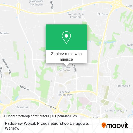 Mapa Radosław Wójcik Przedsiębiorstwo Usługowe