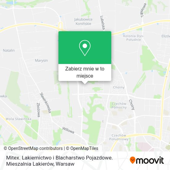 Mapa Mitex. Lakiernictwo i Blacharstwo Pojazdowe. Mieszalnia Lakierów