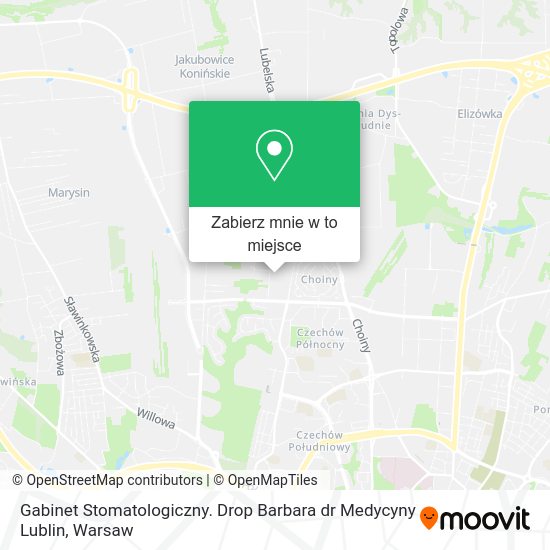 Mapa Gabinet Stomatologiczny. Drop Barbara dr Medycyny Lublin