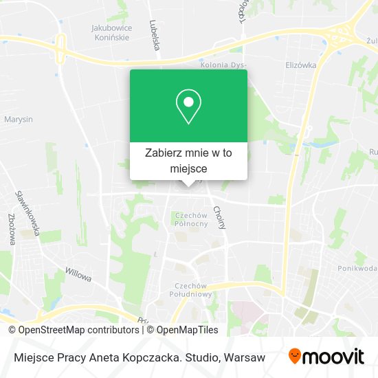 Mapa Miejsce Pracy Aneta Kopczacka. Studio