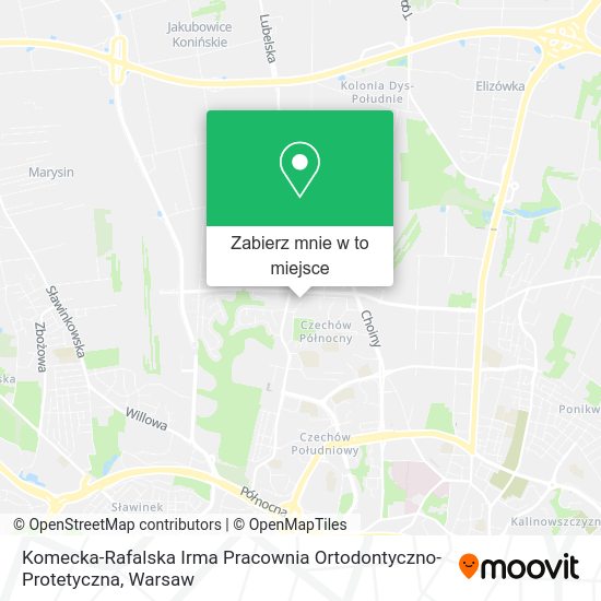 Mapa Komecka-Rafalska Irma Pracownia Ortodontyczno-Protetyczna