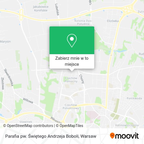 Mapa Parafia pw. Świętego Andrzeja Boboli