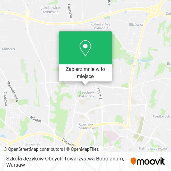 Mapa Szkoła Języków Obcych Towarzystwa Bobolanum