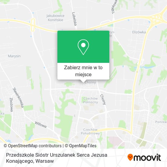 Mapa Przedszkole Sióstr Urszulanek Serca Jezusa Konającego