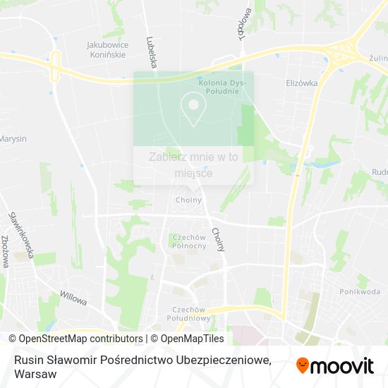 Mapa Rusin Sławomir Pośrednictwo Ubezpieczeniowe