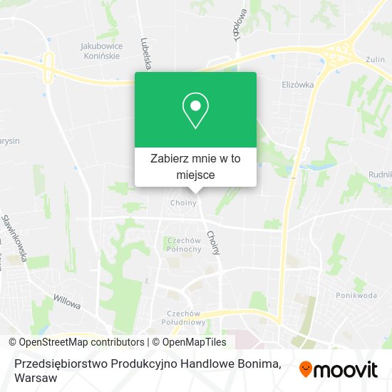 Mapa Przedsiębiorstwo Produkcyjno Handlowe Bonima