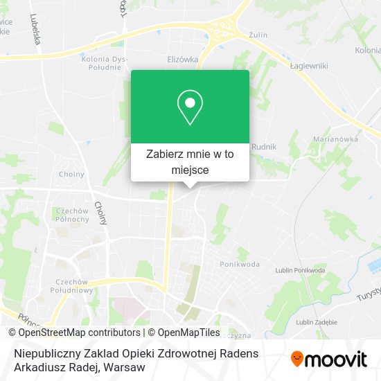 Mapa Niepubliczny Zaklad Opieki Zdrowotnej Radens Arkadiusz Radej