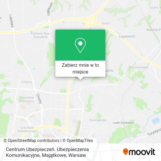 Mapa Centrum Ubezpieczeń. Ubezpieczenia Komunikacyjne, Majątkowe