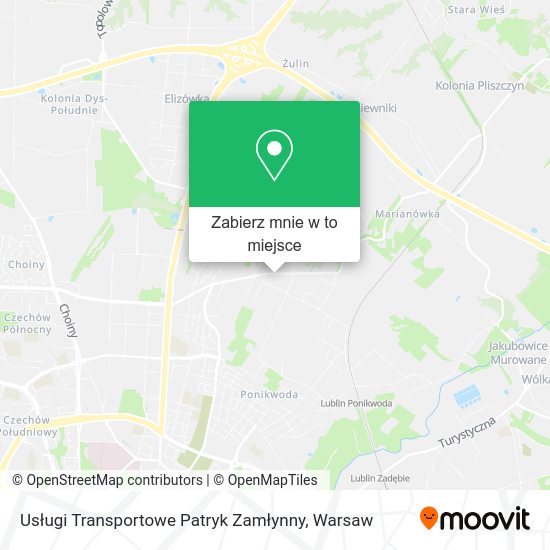 Mapa Usługi Transportowe Patryk Zamłynny