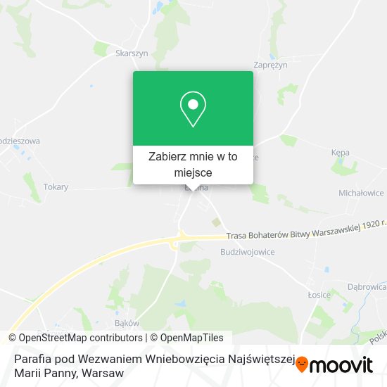 Mapa Parafia pod Wezwaniem Wniebowzięcia Najświętszej Marii Panny