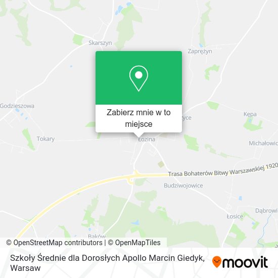 Mapa Szkoły Średnie dla Dorosłych Apollo Marcin Giedyk