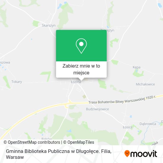 Mapa Gminna Biblioteka Publiczna w Długołęce. Filia