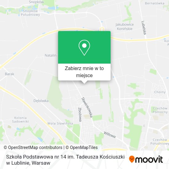 Mapa Szkoła Podstawowa nr 14 im. Tadeusza Kościuszki w Lublinie