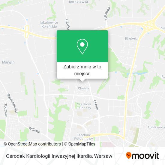 Mapa Ośrodek Kardiologii Inwazyjnej Ikardia